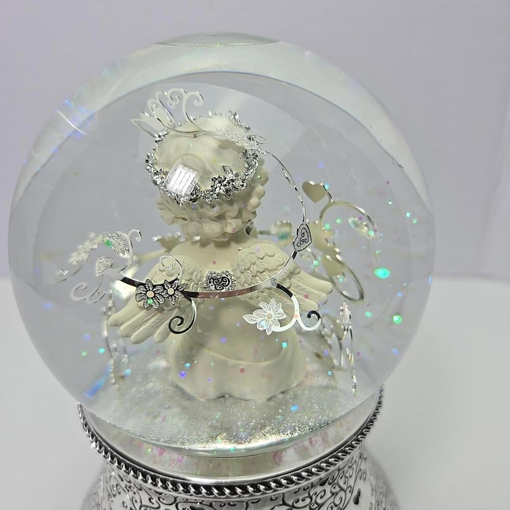 THINGS REMEMBERED Religious Made with Love Cherub Musical Snow Globe, Plavs Pach - Picture 8 of 14